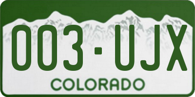 CO license plate 003UJX