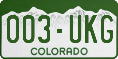 CO license plate 003UKG