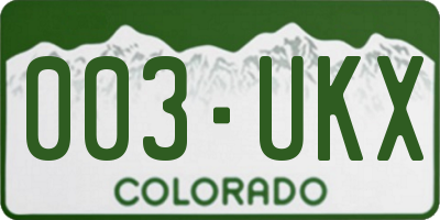 CO license plate 003UKX