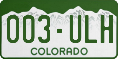 CO license plate 003ULH