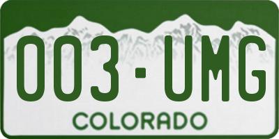 CO license plate 003UMG