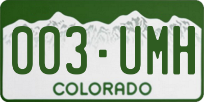 CO license plate 003UMH
