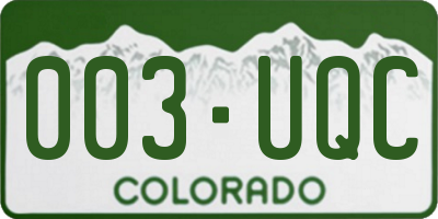 CO license plate 003UQC