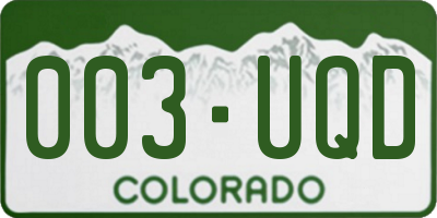 CO license plate 003UQD