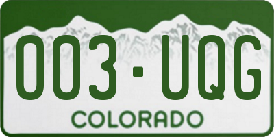CO license plate 003UQG