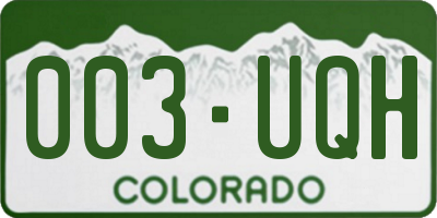 CO license plate 003UQH