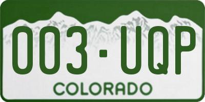 CO license plate 003UQP