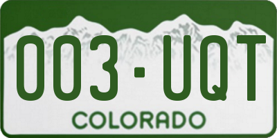 CO license plate 003UQT