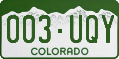 CO license plate 003UQY