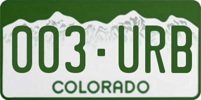 CO license plate 003URB