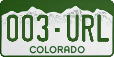 CO license plate 003URL