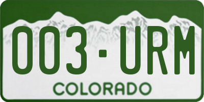 CO license plate 003URM