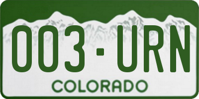 CO license plate 003URN