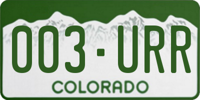 CO license plate 003URR