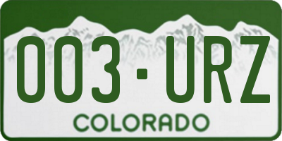 CO license plate 003URZ