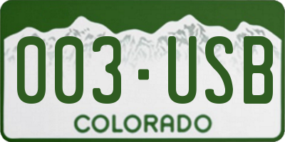 CO license plate 003USB