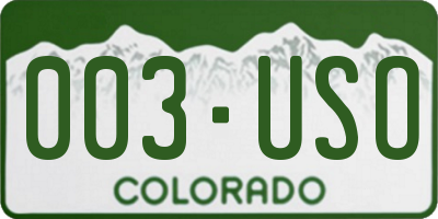 CO license plate 003USO