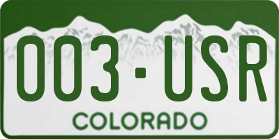 CO license plate 003USR