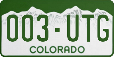 CO license plate 003UTG