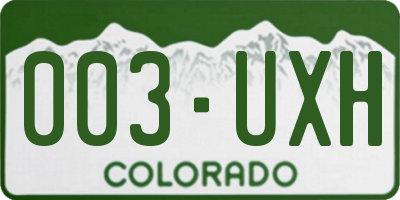 CO license plate 003UXH