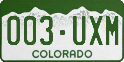 CO license plate 003UXM