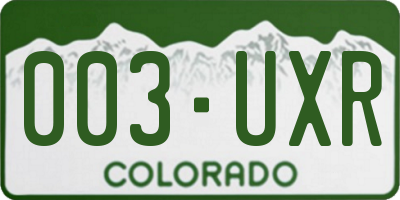 CO license plate 003UXR