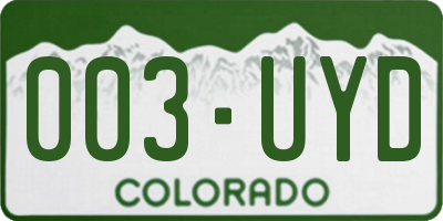 CO license plate 003UYD