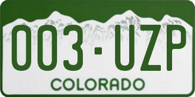 CO license plate 003UZP