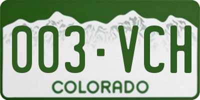 CO license plate 003VCH