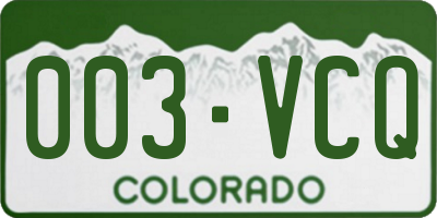 CO license plate 003VCQ
