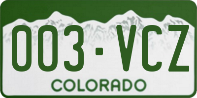CO license plate 003VCZ