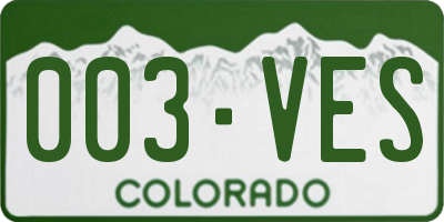 CO license plate 003VES
