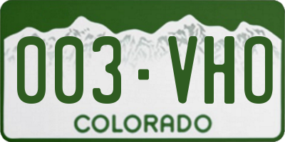 CO license plate 003VHO