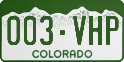 CO license plate 003VHP