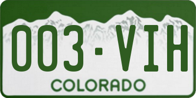 CO license plate 003VIH
