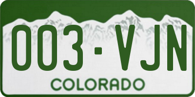 CO license plate 003VJN