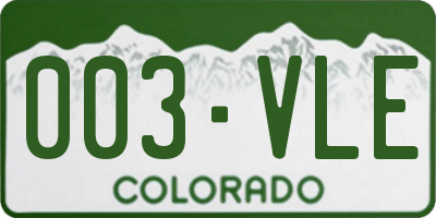 CO license plate 003VLE