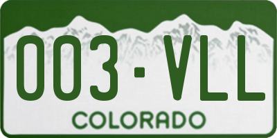 CO license plate 003VLL
