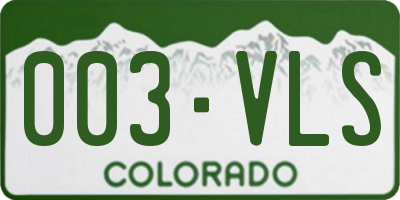 CO license plate 003VLS