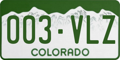 CO license plate 003VLZ