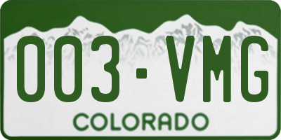 CO license plate 003VMG