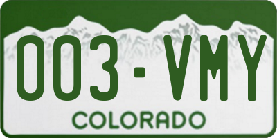 CO license plate 003VMY
