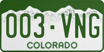 CO license plate 003VNG