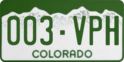 CO license plate 003VPH