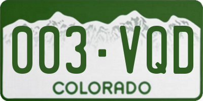 CO license plate 003VQD