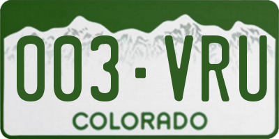 CO license plate 003VRU