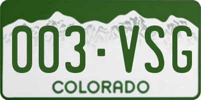 CO license plate 003VSG