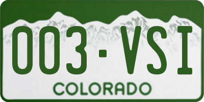 CO license plate 003VSI
