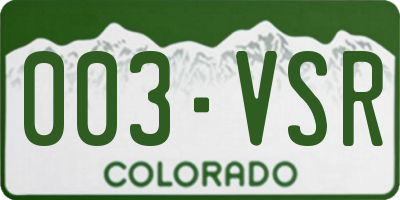 CO license plate 003VSR