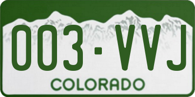 CO license plate 003VVJ